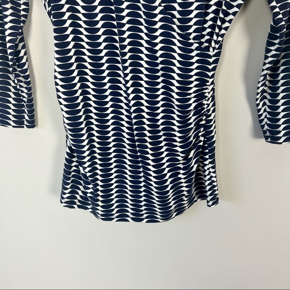 Boden Mock Wrap Womens Top Jersey Knit Ruched Stretch Size 4R - Picture 3 of 9